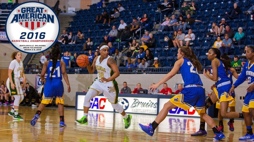 Fatima Adams, the 2016 Great American Conference Player of the Year scored a career-best 43 points to lead No. 15 Arkansas Tech to a 99-85 win against Southern Arkansas on Saturday at the GAC Women’s Basketball Championships in Bruin Fieldhouse and send the Golden Suns back to the title game for the second-straight year.  